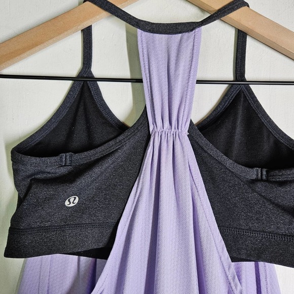 Lululemon No Limit Tank Top 4 Classic Sport Grey Lolo Purple Layered‎ - Picture 5 of 8